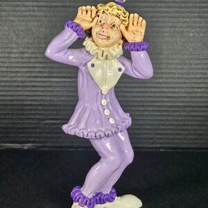 Vintage Judi Originals of California Lilac Clown Figurine Signed And Dated 1985